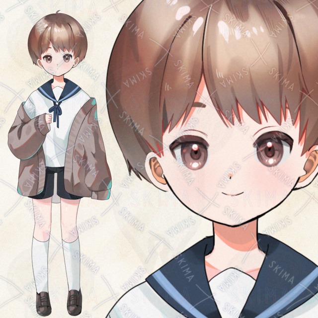 Image of 9 Expressions: Boy in a Sailor Cardigan