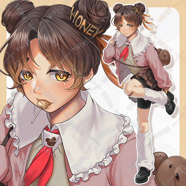 Image of Candy-Loving Girl Character Set (8 Variations, 2 Props)