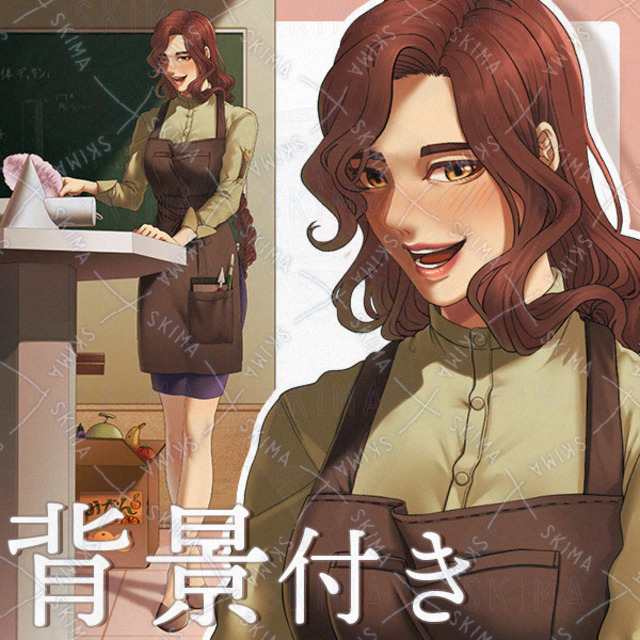 【캐릭터 일러스트】 미술 교사 (변형 8종 + 배경 포함) 상품 이미지