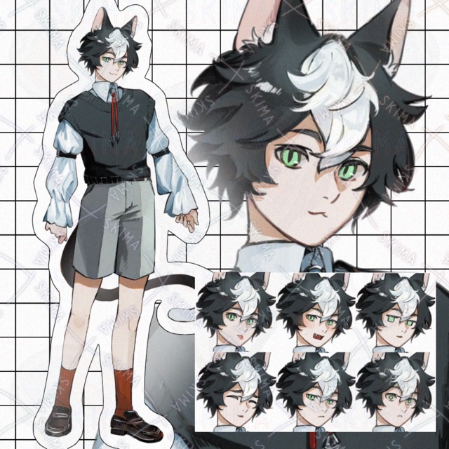 Cat-Eared Boy – 8 Expressions 🧶🐈‍⬛ 的商品圖片