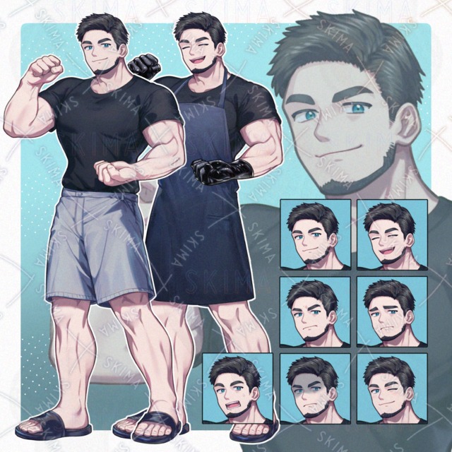 【表情7種+&alpha;】筋肉質な男性