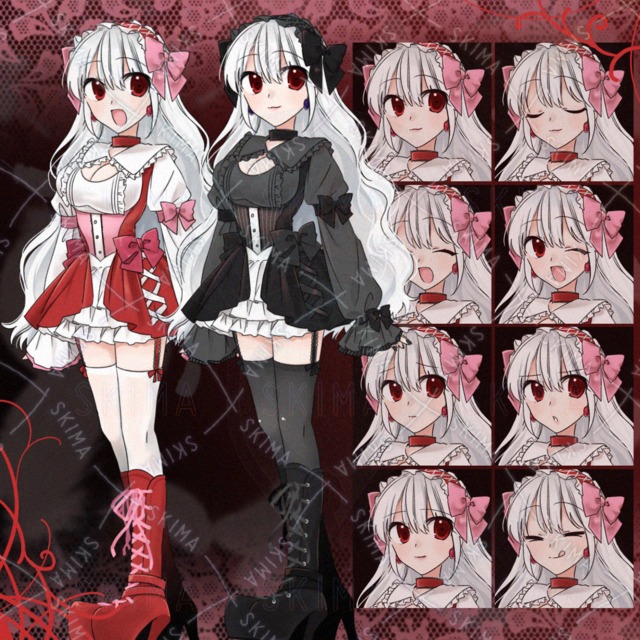 Lolita Girl with White Hair and Red Eyes 的商品圖片