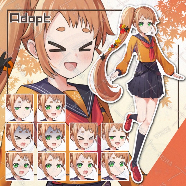 【表情10種】紅葉&times;セーラー服