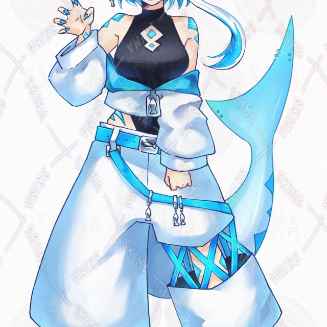 Image 6 of Shark-chan: 8 Expressions + Mask Variations