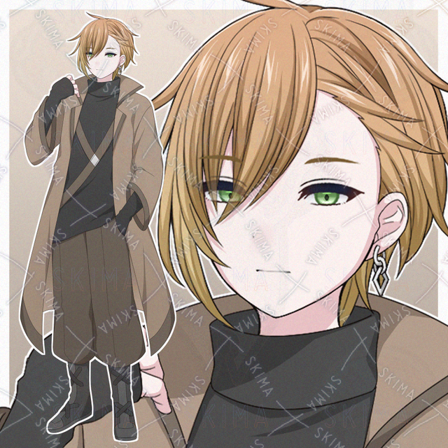 Image of Coat-Wearing Young Man [10 Expression Variations]