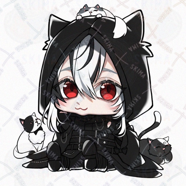 Image 11 of Standing Illustration + Mini Character: Boy with Black and White Hair — 7 Expressions