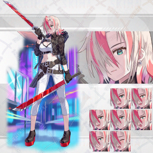 도검 사이버 메쉬 (표정 8종 + 배경) 상품 이미지