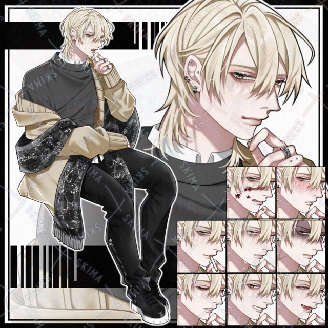 【立ち絵】金髪/男性キャラ【表情10種】の商品画像