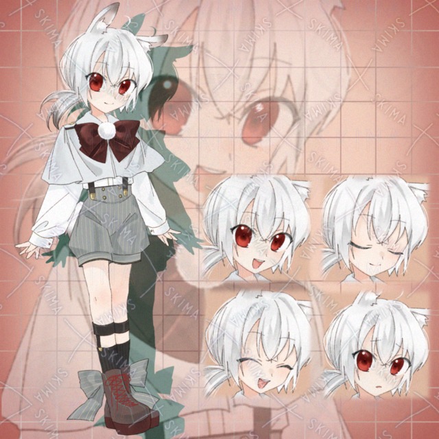 White-Haired, Red-Eyed Animal-Eared Child Digital Product 的商品圖片