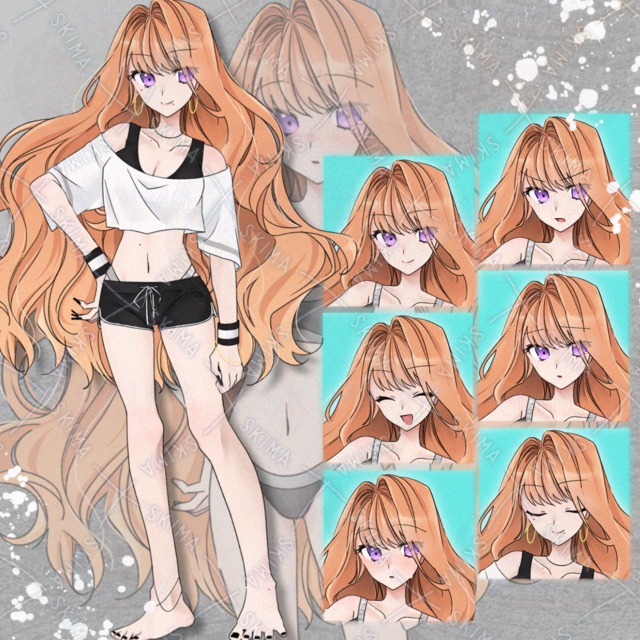 Sporty Orange-Haired Athlete Digital Art Print 的商品圖片