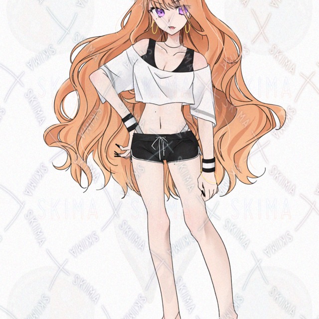 Sporty Orange-Haired Athlete Digital Art Print 的商品圖片第 3 張