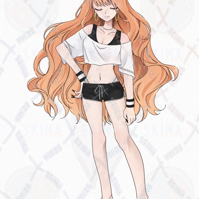 Sporty Orange-Haired Athlete Digital Art Print 的商品圖片第 6 張