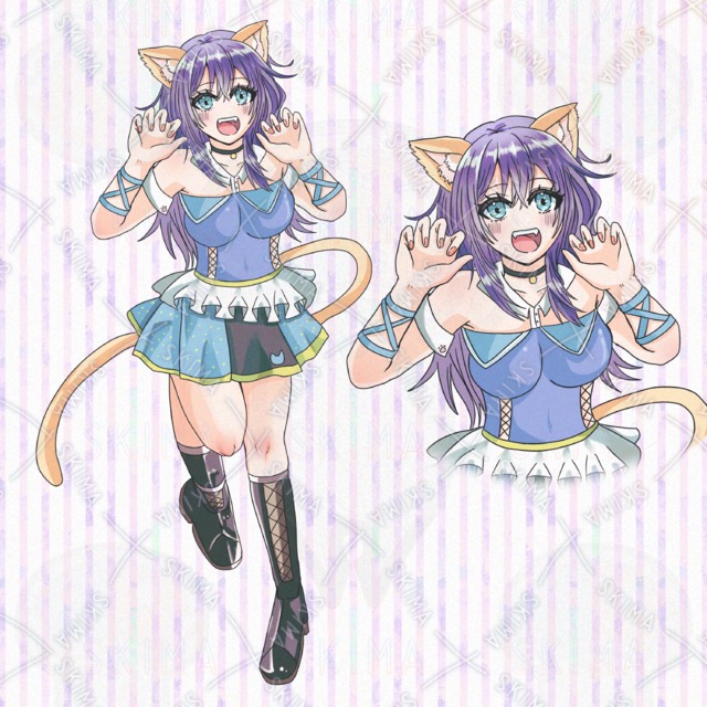 Blue and Purple Hair Animal Ears Character 的商品圖片