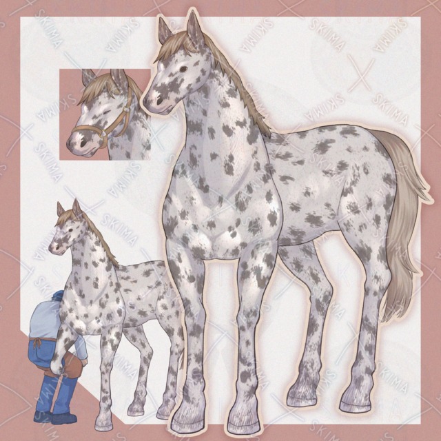 【ADOPTABLES】馬/斑毛/作業の商品画像