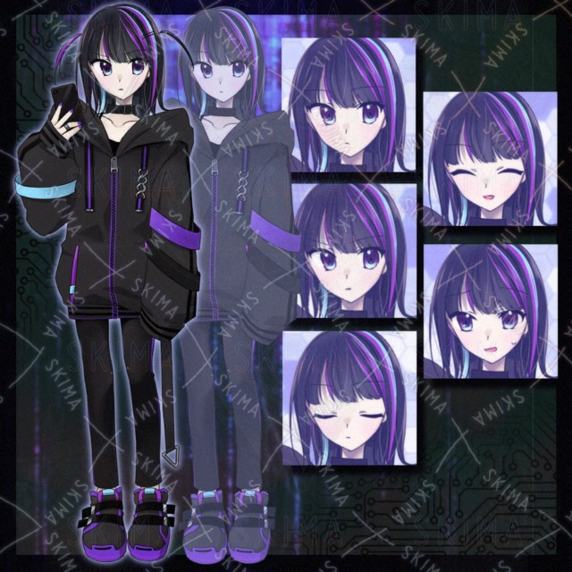 Black and Purple Hoodie Kid Digital Art Print 的商品圖片
