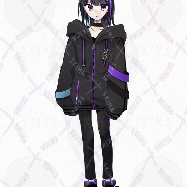 Black and Purple Hoodie Kid Digital Art Print 的商品圖片第 3 張
