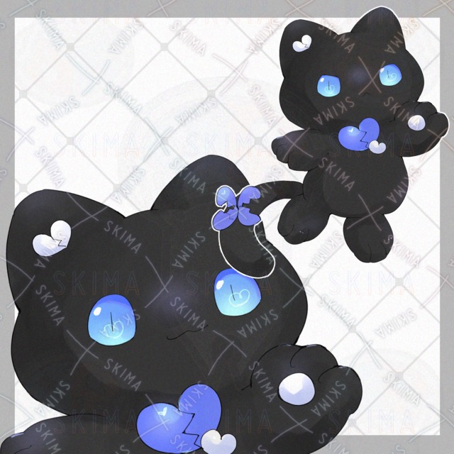 ハートの猫【表情9種類】の商品画像