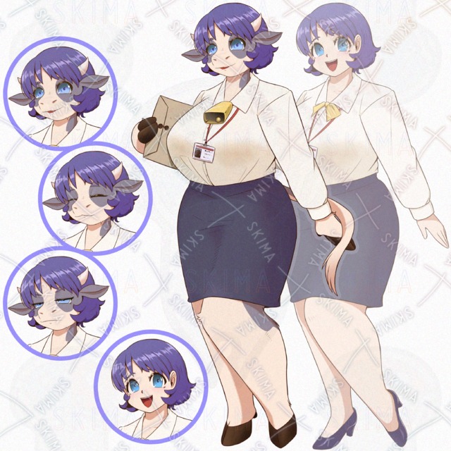 Beast-Girl Office Lady Standing Illustration Pack: TRPG, Streaming, and Game Assets—Includes Expressions and Human Variants 的商品圖片