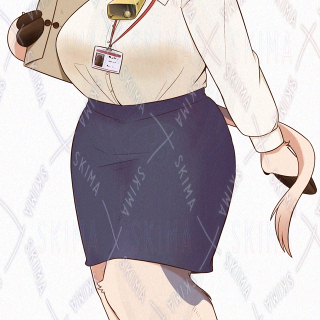 Beast-Girl Office Lady Standing Illustration Pack: TRPG, Streaming, and Game Assets—Includes Expressions and Human Variants 的商品圖片第 3 張