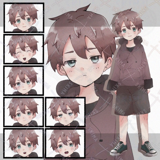 Image of Koguma Food Boy – 7 Expression Variations