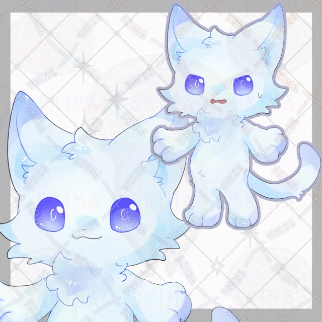Image of Light Blue Cat – 9 Expressions