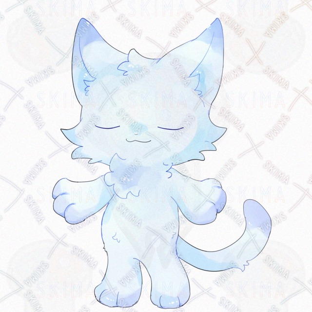 Image 9 of Light Blue Cat – 9 Expressions