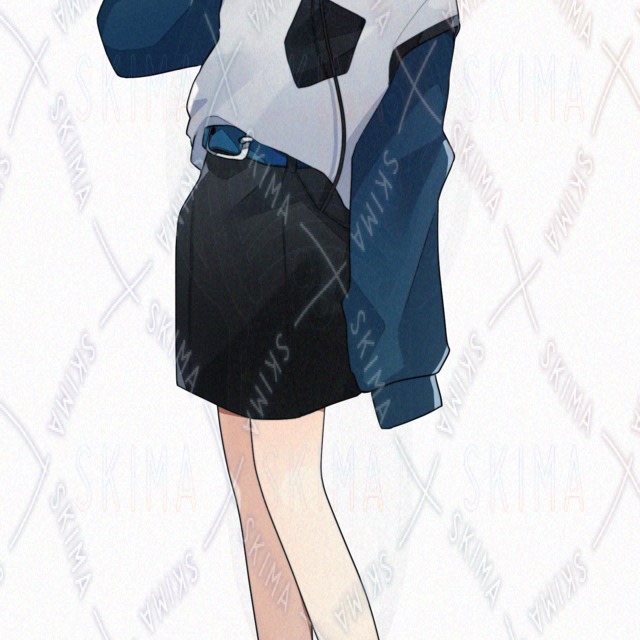 ヘッドフォンを首にかけた少女【全身立ち絵・表情7種 】の商品画像5枚目