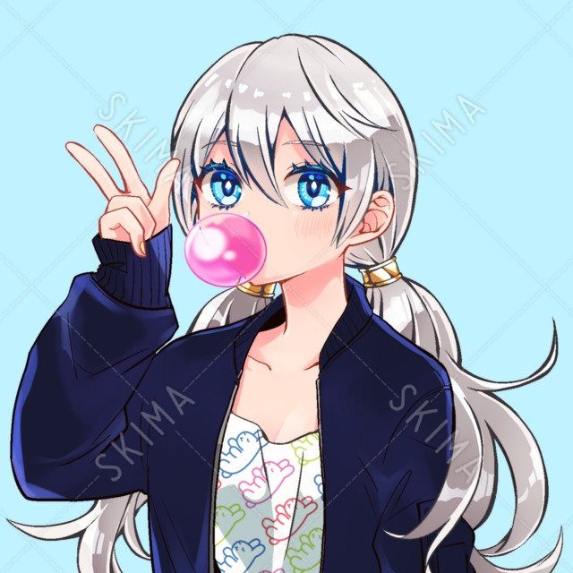 【アイコン】銀髪少女【透過あり】