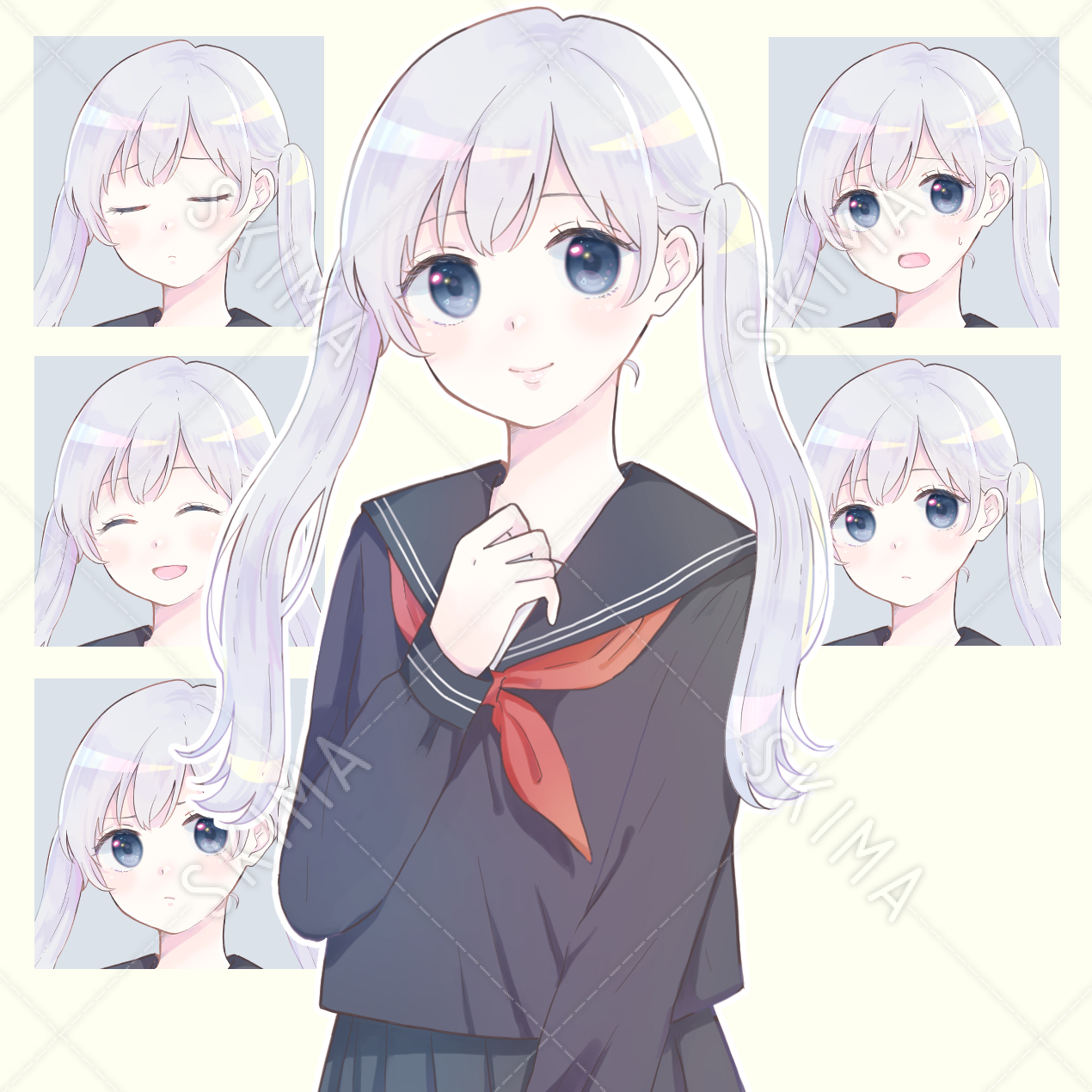 銀髪セーラー少女 表情差分あり スキマ スキルのオーダーメイドマーケット Skima