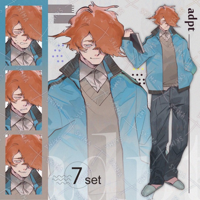Worn-Out Sweatsuit Male Character Set (7 Images) 的商品圖片