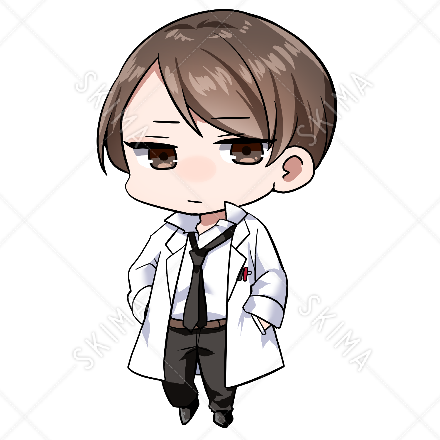 白衣の男 表情5種 ミニキャラ付き スキマ スキルのオーダーメイドマーケット Skima