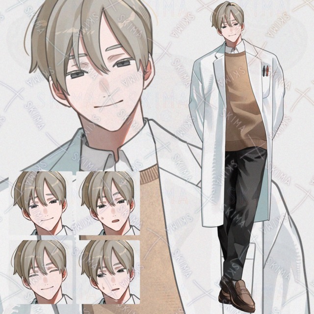 【表情10種】白衣の男