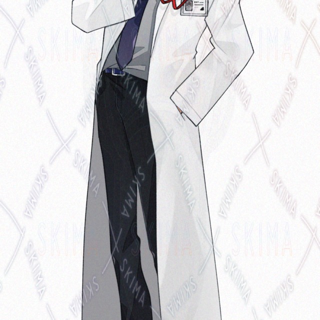 白衣を着たクール風な男性【全身立ち絵・表情7種 】の商品画像2枚目