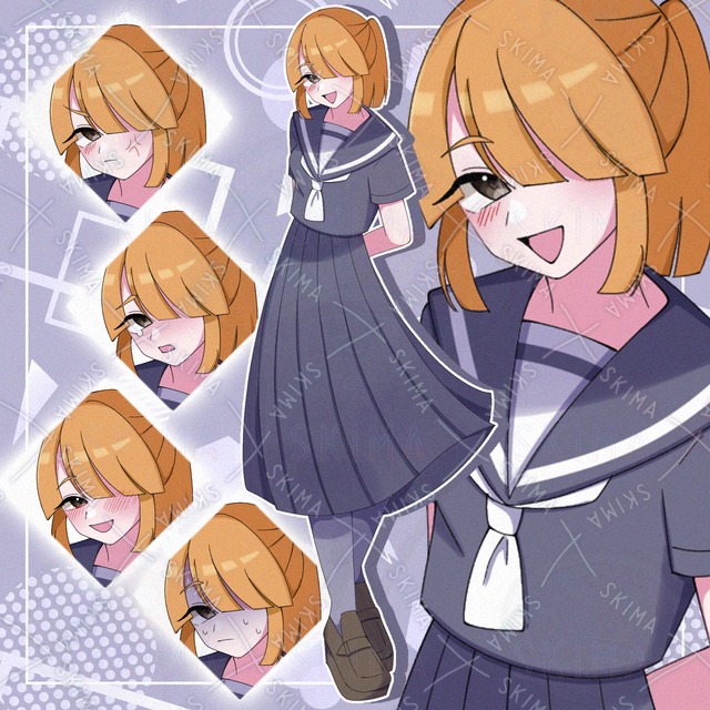 セーラ服を着た片目隠れの女の子