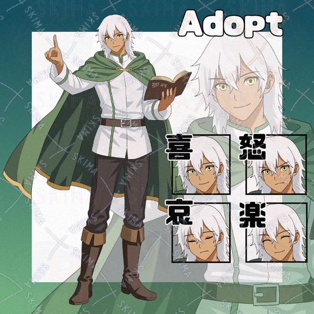 Adopt041_白髪褐色の魔法使い/ファンタジー/RPG