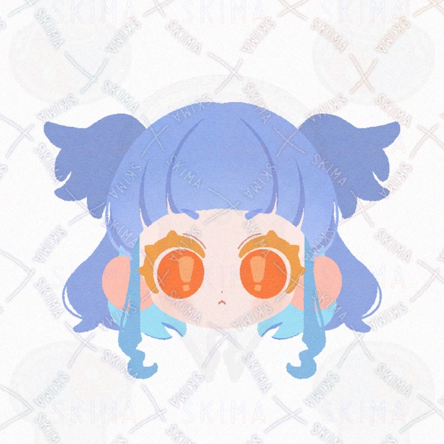 Image 4 of 4-Expression SNS Icon: Non-Human Character with Big Yellow Eyes