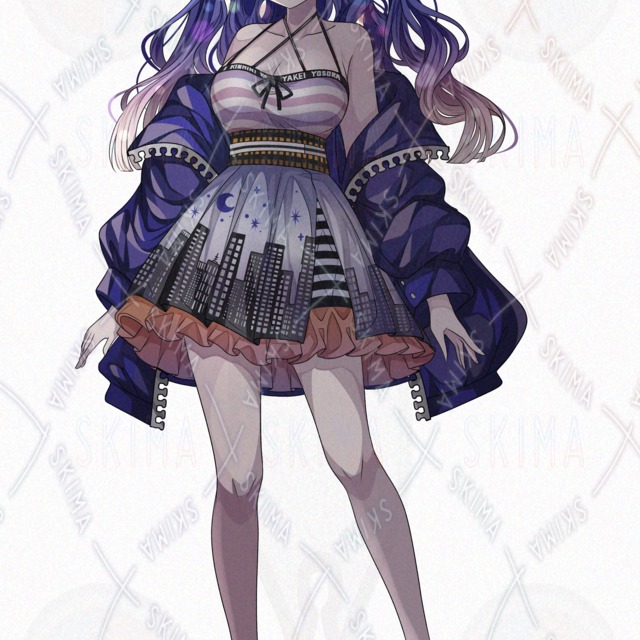 Backlit Girl with 6 Expression Variations — Night Scene Background — Transparent PNG 的商品圖片第 3 張