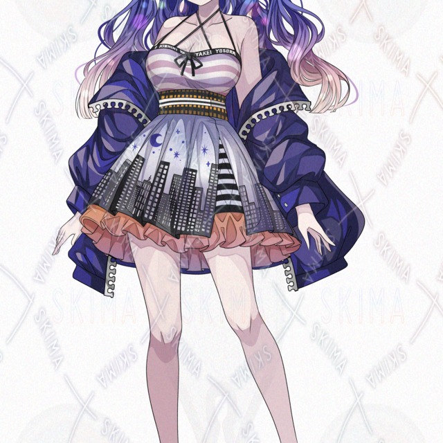 Backlit Girl with 6 Expression Variations — Night Scene Background — Transparent PNG 的商品圖片第 7 張