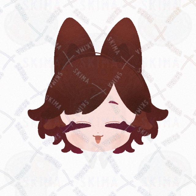 Image 3 of 4-Pack Social Media Avatars: Brown-Haired Girl with Animal Ears and Droopy Eyes