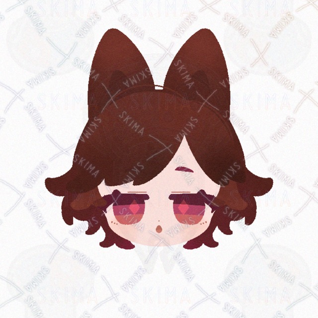 Image 5 of 4-Pack Social Media Avatars: Brown-Haired Girl with Animal Ears and Droopy Eyes