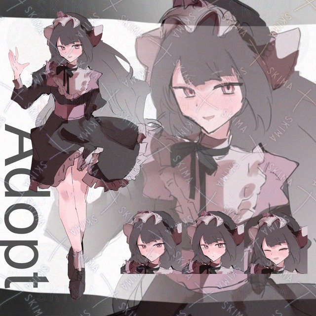 【表情4種】フリフリ帽子の似合う女の子