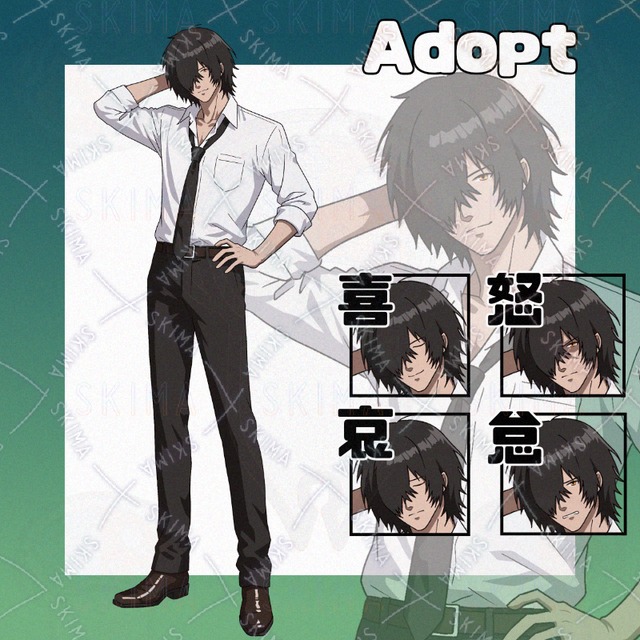 Adopt044_モサモサヘアーの片目隠れおっさん/現代