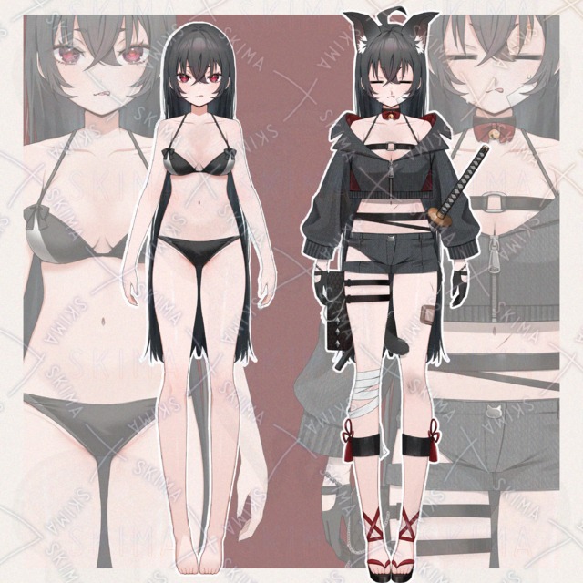 黒髪　ケモミミ　女の子