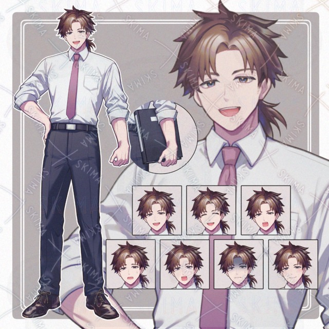【表情7種＋&alpha;】シャツネクタイの男性