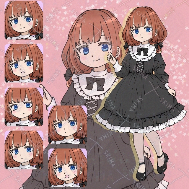 【表情6種】ゴシックワンピの女の子の商品画像