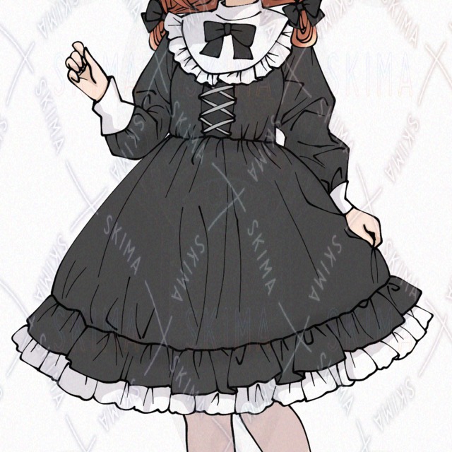 【表情6種】ゴシックワンピの女の子の商品画像6枚目