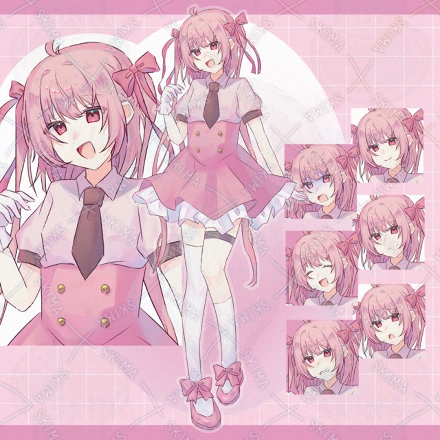 【差分7種】ピンクの甘い女の子🎀🍫