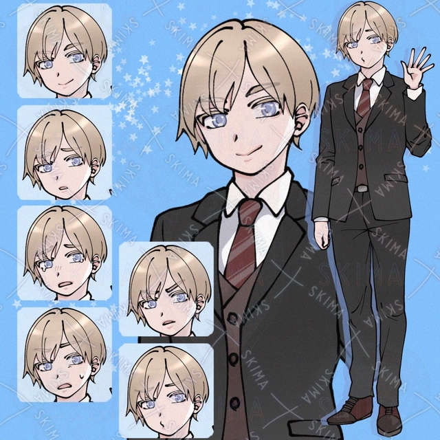 【表情6種】太眉スーツ男子の商品画像
