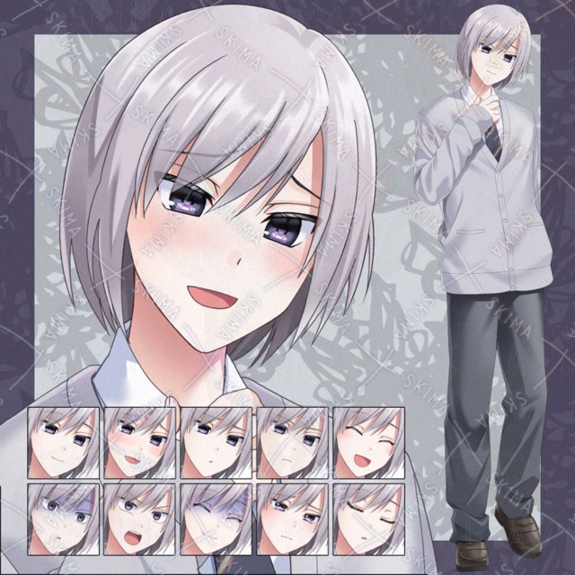 カーディガンを着た学生風の男性