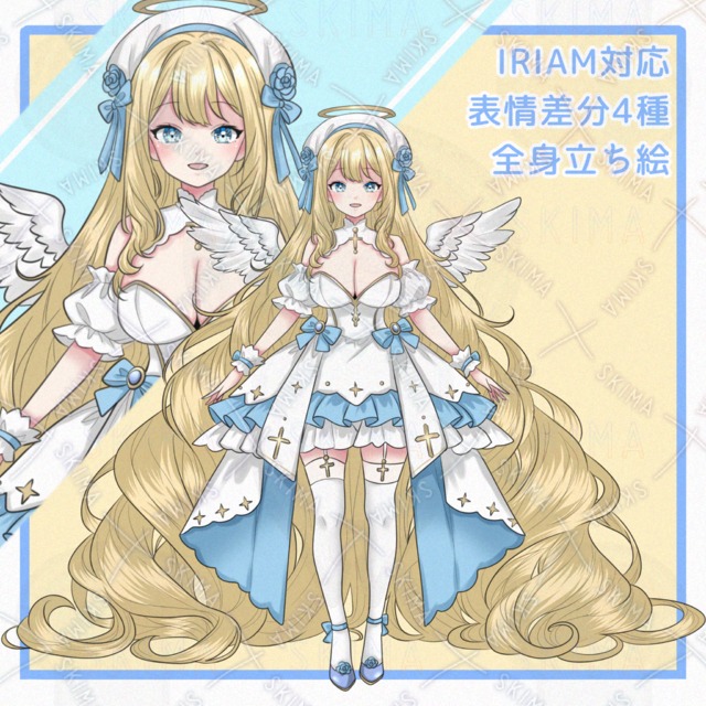 表情差分4種】金髪白ワンピースの少女【立ち絵】 | SKIMA（スキマ）